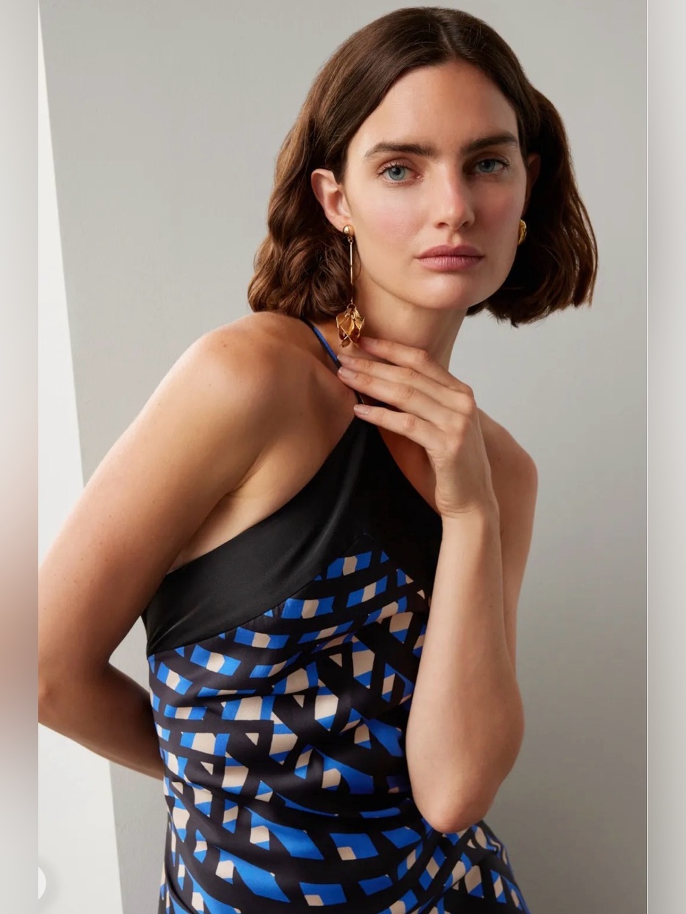 STAUD CUBISM DRESS - ARGYLE BLACK, SIZE L - Picture 2 of 16